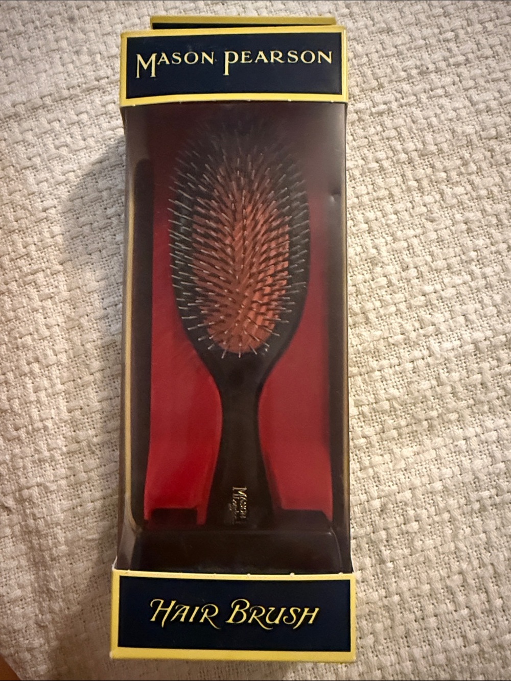 Mason Pearson Black and Brown Cushion Hair Brush - Premium Detangling Brush